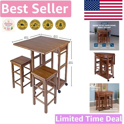 Mobile teak kitchen cart with - teak,