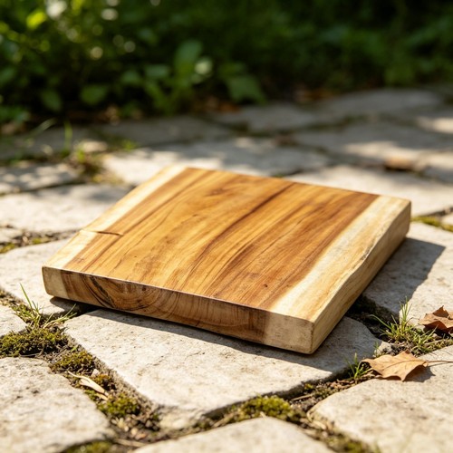 Rustic natural square teak - natural,